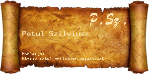 Petul Szilviusz névjegykártya
